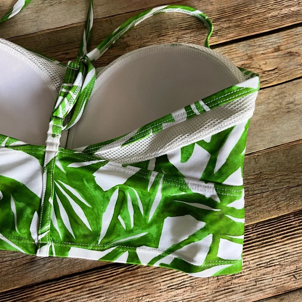 Athleta Leaf Rainforest Bralette Bikini Top with Mesh Details - Picture 5 of 10